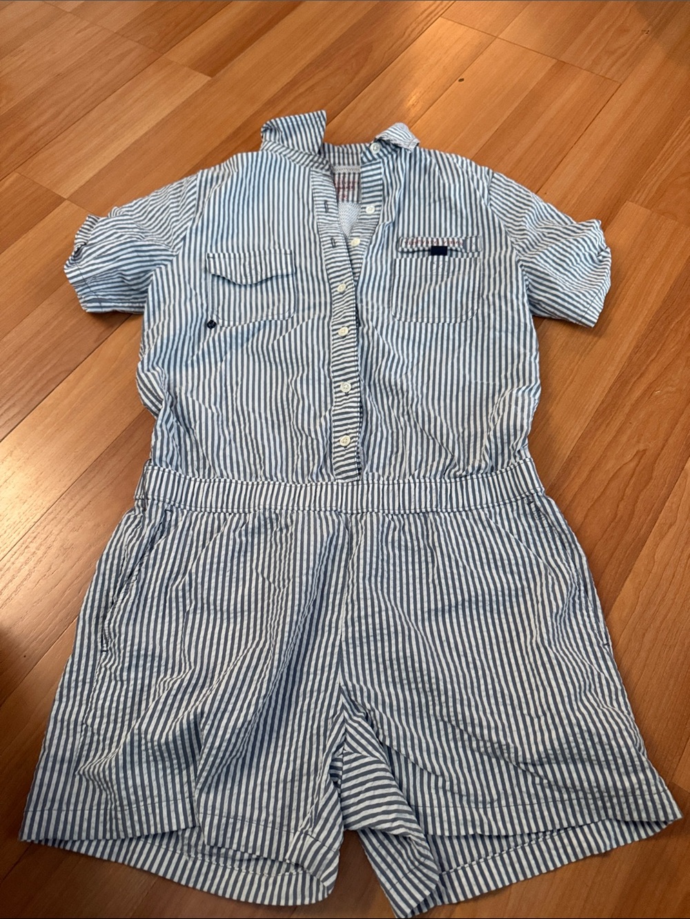 Vineyard Vines Blue and White Striped One-Piece Romper